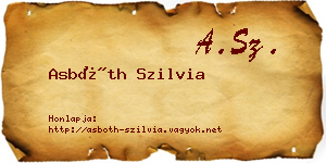 Asbóth Szilvia névjegykártya
