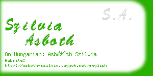 szilvia asboth business card